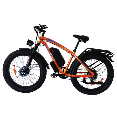 PVY MAX26 Electric Bike - 250W*2 Motor 48V30AH Battery 26" Tires Hydraulic Brakes - Orange