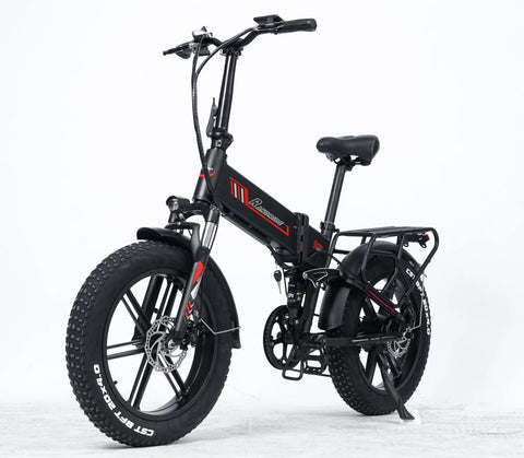 RANDRIDE YX 20M Electric Bike - 20" 500W Motor 48V17Ah Battery Disc Brake Tires 50KM Range Disc - Black