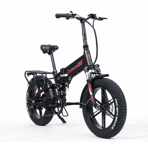 RANDRIDE YX 20M Electric Bike - 20" 500W Motor 48V17Ah Battery Disc Brake Tires 50KM Range Disc - Black