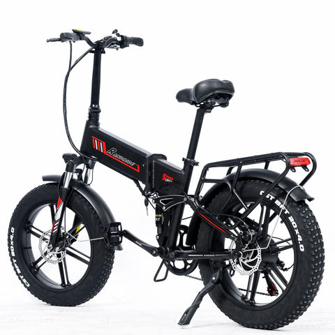 RANDRIDE YX 20M Electric Bike - 20" 500W Motor 48V17Ah Battery Disc Brake Tires 50KM Range Disc - Black