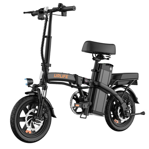 Electric Bike URLIFE F1L  - 250W Motor 48V 7.5Ah Battery 14 Inch Tires Disc Brakes-Black