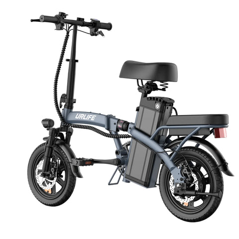 Electric Bike URLIFE F1L  - 250W Motor 48V 7.5Ah Battery 14 Inch Tires Disc Brakes-Gray