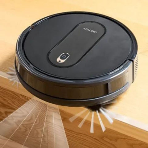 Vactidy T6 Robot Vacuum Cleaner - 2000Pa Suction 2500mAh Battery 100min Runtime-Black