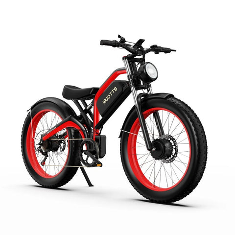 Duotts N26 Electric Bike - 750W*2 Motor 48V20Ah Battery 60KM Range Disc Brakes - Black Red