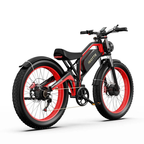 Duotts N26 Electric Bike - 750W*2 Motor 48V20Ah Battery 60KM Range Disc Brakes - Black Red