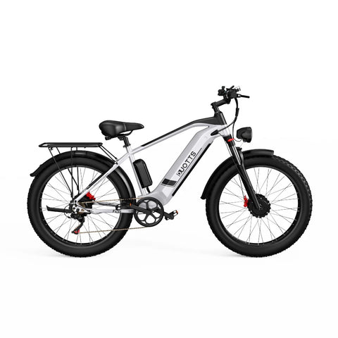 Duotts F26 Electric Bike - 750W*2 Motors 840WH Battery 50KM Range - Silver white