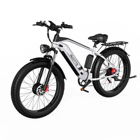 Duotts F26 Electric Bike - 750W*2 Motors 840WH Battery 50KM Range - Silver white