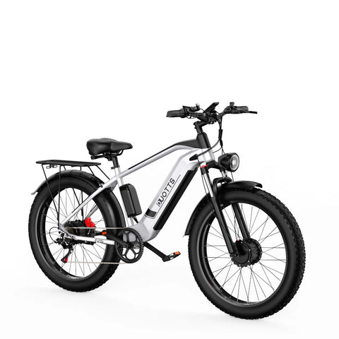 Duotts F26 Electric Bike - 750W*2 Motors 840WH Battery 50KM Range - Silver white