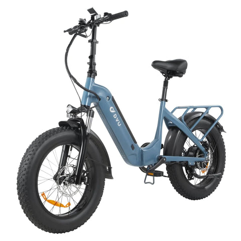 DYU FF500 20" Electric Bike - 500W Motor 48V14Ah Battery 50KM Range Disc Brakes - Blue