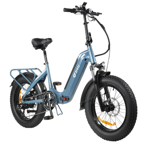 DYU FF500 20" Electric Bike - 500W Motor 48V14Ah Battery 50KM Range Disc Brakes - Blue