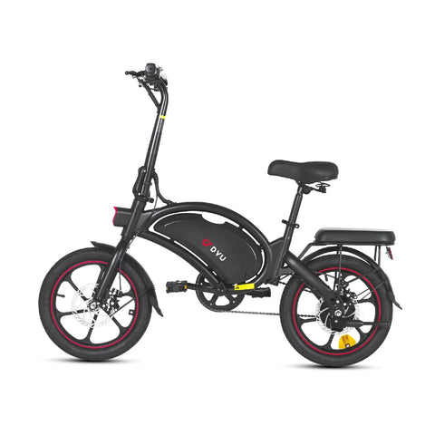 DYU D16 16" Electric Bike - 250W Motor 36V6Ah Battery 30KM Range Disc Brakes - Black