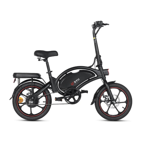 DYU D16 16" Electric Bike - 250W Motor 36V6Ah Battery 30KM Range Disc Brakes - Black