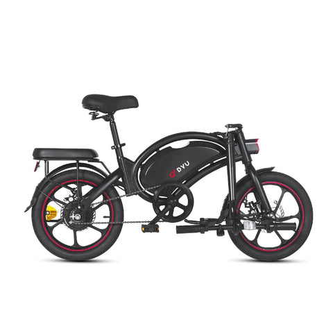 DYU D16 16" Electric Bike - 250W Motor 36V6Ah Battery 30KM Range Disc Brakes - Black