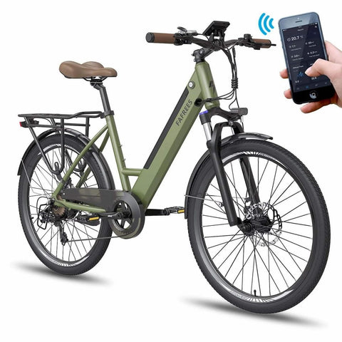 FAFREES F26 Pro Electric Bike | 250W Motor 360WH Battery 40KM Range | Disc Brakes | Green