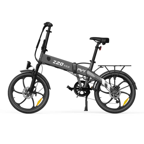 PVY Z20 Pro Electric Bike - 250W Motor 36V10.4AH Battery 80KM Range Mechanical Disc Brakes - Grey