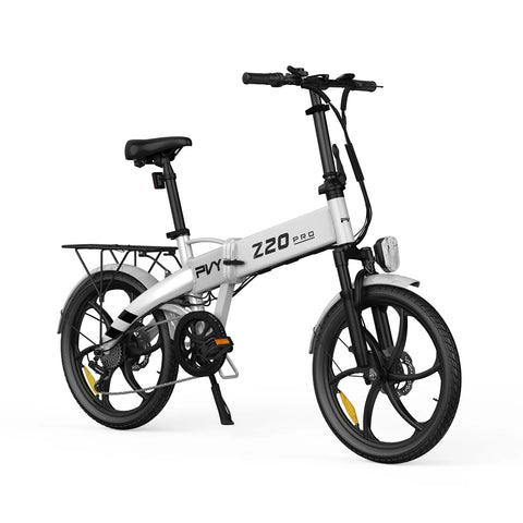 PVY Z20 Pro Electric Bike - 250W Motor 36V10.4AH Battery 80KM Range Mechanical Disc Brakes - White