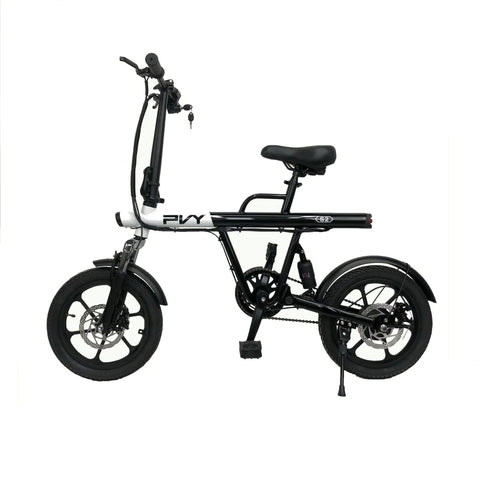 PVY S2 Electric Bike - 250W Motor 36V7.5AH Battery 60KM Range In PAS Mode Mechanical Disc Brakes - Black White