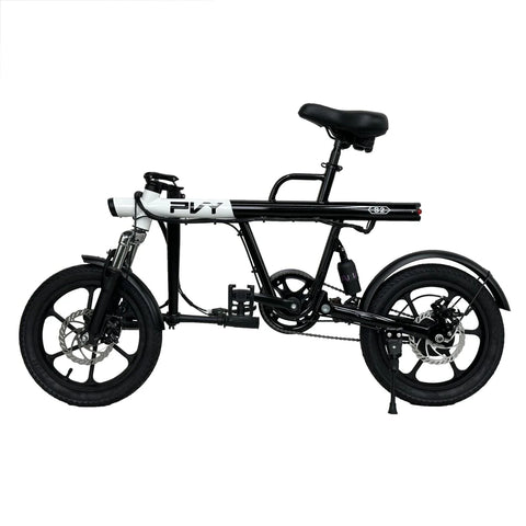 PVY S2 Electric Bike - 250W Motor 36V7.5AH Battery 60KM Range In PAS Mode Mechanical Disc Brakes - Black White