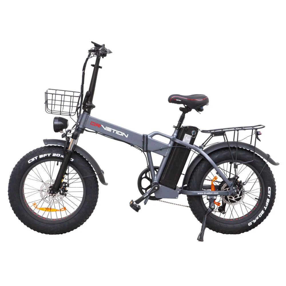DrveTion AT20 Electric Bike - 750W Motor 48V 20Ah Battery 20" Tires Hydraulic Brakes - Gray