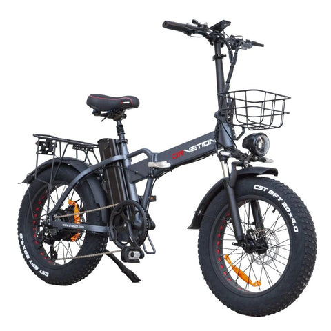 DrveTion AT20 Electric Bike - 20*4.0 Inch Tires 750W Motor 48V15Ah Battery 50-70KM Range - Black Grey