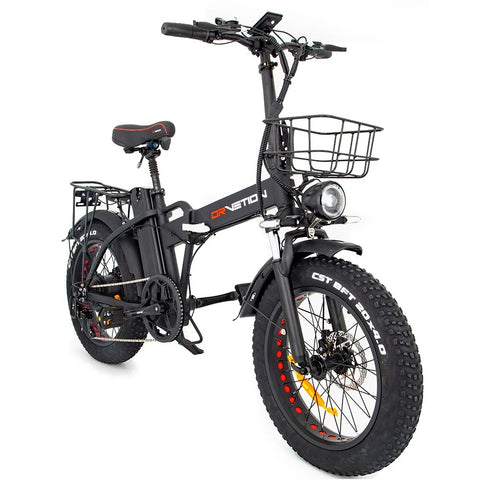 DrveTion AT20 Electric Bike - 20*4.0 Inch Tires 750W Motor 48V15Ah Battery 50-70KM Range - Matte Black