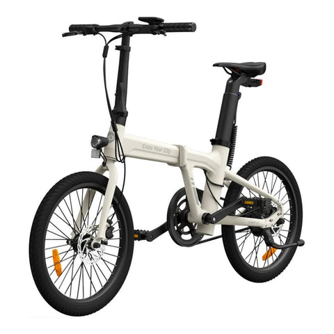 ADO Air 20 Electric Folding Bike - 250W Motor 36V9.6Ah Battery 100KM Assisted Autonomy Hydraulic Disc Brake - Ivory White