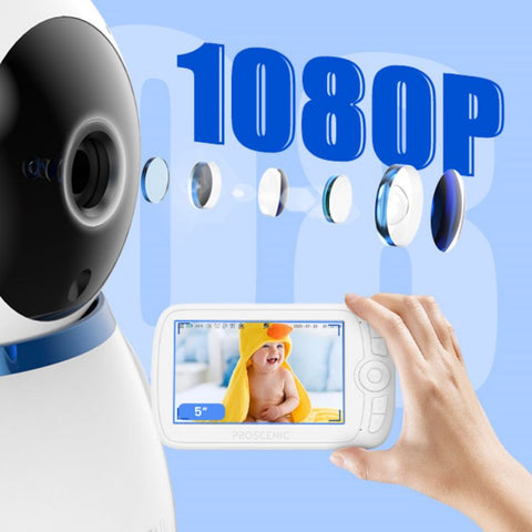 Proscenic 300 Wireless Camera | 1080P Video | Baby Monitor | Night Vision | White
