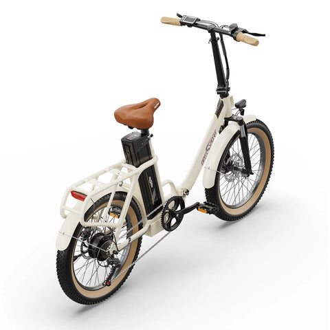 ONESPORT OT16-2 Electric Bike - 250W Motor 48V17Ah Battery 20-Inch Tires 60KM Range Disc Brakes Off-White