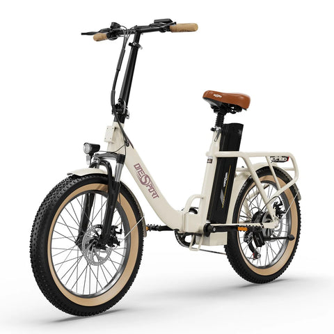 ONESPORT OT16-2 Electric Bike - 250W Motor 48V17Ah Battery 20-Inch Tires 60KM Range Disc Brakes Off-White