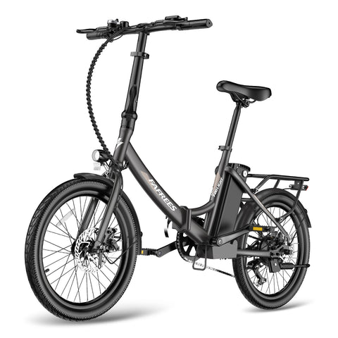 FAFREES F20 Light 16.75AH Electric Bike - 250W Motor 36V16.75Ah Battery 130KM PAS Mode Range Mechanical Brakes - Gun Black
