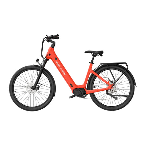 Electric Bike Vanpowers Urbangide Ultra S - 500W Motor 48V14.4AH Battery 110KM Pedal-Assist Mode Range Hydraulic Disc Brakes - Lava Red