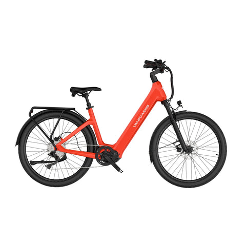 Electric Bike Vanpowers Urbangide Ultra S - 500W Motor 48V14.4AH Battery 110KM Pedal-Assist Mode Range Hydraulic Disc Brakes - Lava Red