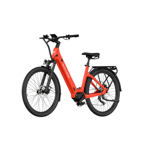 Electric Bike Vanpowers Urbangide Ultra S - 500W Motor 48V14.4AH Battery 110KM Pedal-Assist Mode Range Hydraulic Disc Brakes - Lava Red