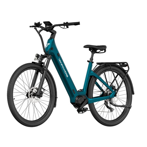 Electric Bike Vanpowers Urbangide Ultra L - 500W Motor 48V14.4AH Battery 110KM Pedal-Assist Mode Range Hydraulic Disc Brakes - Gunmetal Blue