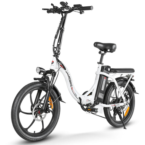 SAMEBIKE CY20-IT Electric Bike - 350W Motor 36V13AH Battery 35KM Range Mechanical Disc Brakes - White