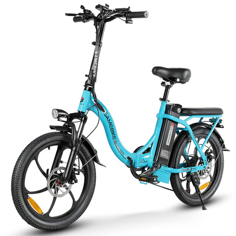 SAMEBIKE CY20-IT Electric Bike - 350W Motor 36V13AH Battery 35KM Range Mechanical Disc Brakes - Lake Blue