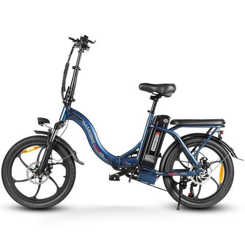 SAMEBIKE CY20-IT Electric Bike - 350W Motor 36V13AH Battery 35KM Range Mechanical Disc Brakes - Dark Blue