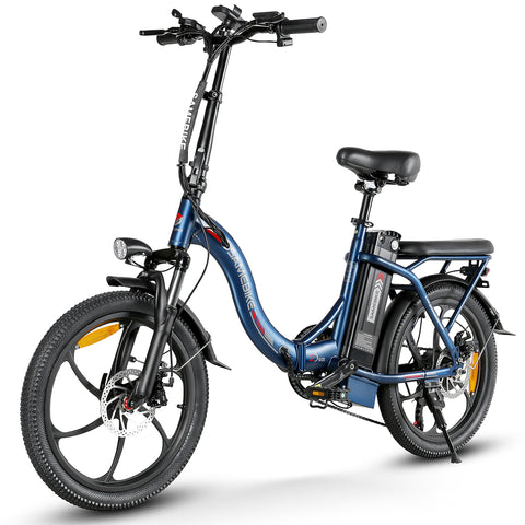SAMEBIKE CY20-IT Electric Bike - 350W Motor 36V13AH Battery 35KM Range Mechanical Disc Brakes - Dark Blue