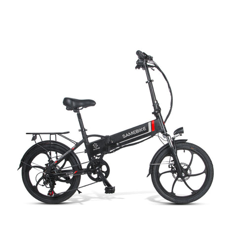 SAMEBIKE 20LVXD30 Electric Bike - 350W Motor 48V10AH Battery 40KM Range Mechanical Disc Brakes - Black