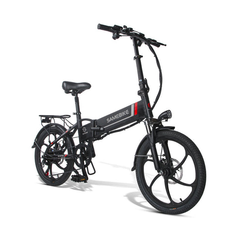 SAMEBIKE 20LVXD30 Electric Bike - 350W Motor 48V10AH Battery 40KM Range Mechanical Disc Brakes - Black