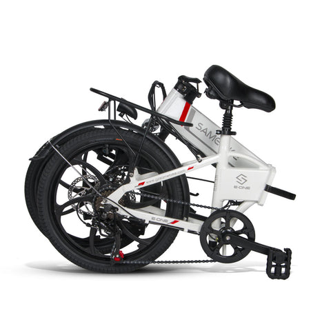 SAMEBIKE 20LVXD30 Electric Bike - 350W Motor 48V10AH Battery 40KM Range Mechanical Disc Brakes - White