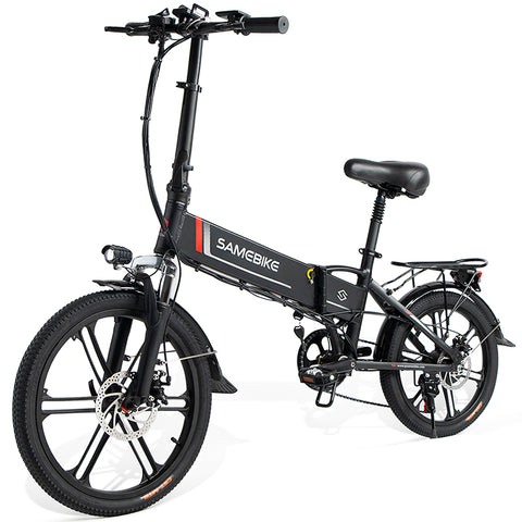 SAMEBIKE 20LVXD30-II Electric Bike - 350W Motor 48V10AH Battery 40KM Range Mechanical Disc Brakes - Black
