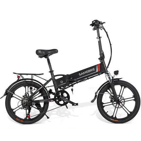 SAMEBIKE 20LVXD30-II Electric Bike - 350W Motor 48V10AH Battery 40KM Range Mechanical Disc Brakes - Black