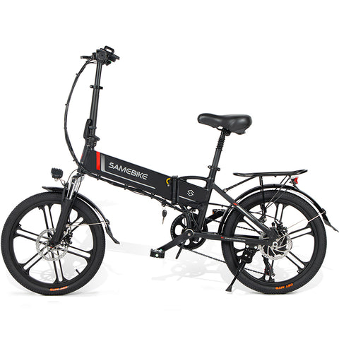 SAMEBIKE 20LVXD30-II Electric Bike - 350W Motor 48V10AH Battery 40KM Range Mechanical Disc Brakes - Black