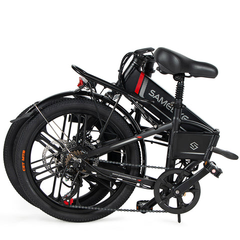 SAMEBIKE 20LVXD30-II Electric Bike - 350W Motor 48V10AH Battery 40KM Range Mechanical Disc Brakes - Black