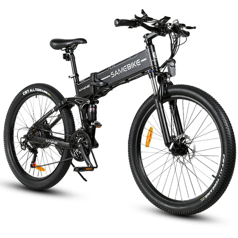 SAMEBIKE LO26-II-FT Electric Bike - 500W Motor 48V12.5AH Battery 45KM Range Mechanical Disc Brakes - Black