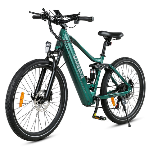 Electric Bike SAMEBIKE XD26 - 750W Motor 48V14AH Battery 45KM Range Mechanical Disc Brakes - Green