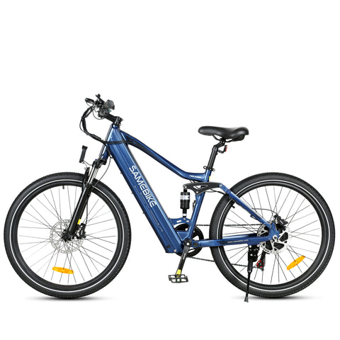Electric Bike SAMEBIKE XD26 - 750W Motor 48V14AH Battery 45KM Range Mechanical Disc Brakes - Blue