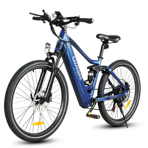 Electric Bike SAMEBIKE XD26 - 750W Motor 48V14AH Battery 45KM Range Mechanical Disc Brakes - Blue