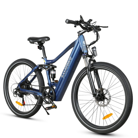 Electric Bike SAMEBIKE XD26 - 750W Motor 48V14AH Battery 45KM Range Mechanical Disc Brakes - Blue